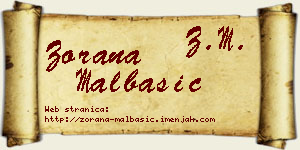 Zorana Malbašić vizit kartica